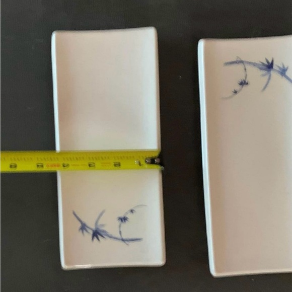 Thunder Group Blue Bamboo 8 1/2" x 4 3/4" Rectangular Sashimi Platter - 4 pack - Picture 3 of 3